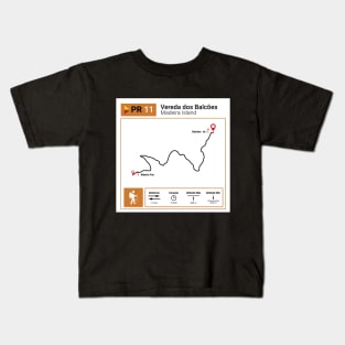 Madeira Island PR11 VEREDA DOS BALCÕES trail map Kids T-Shirt